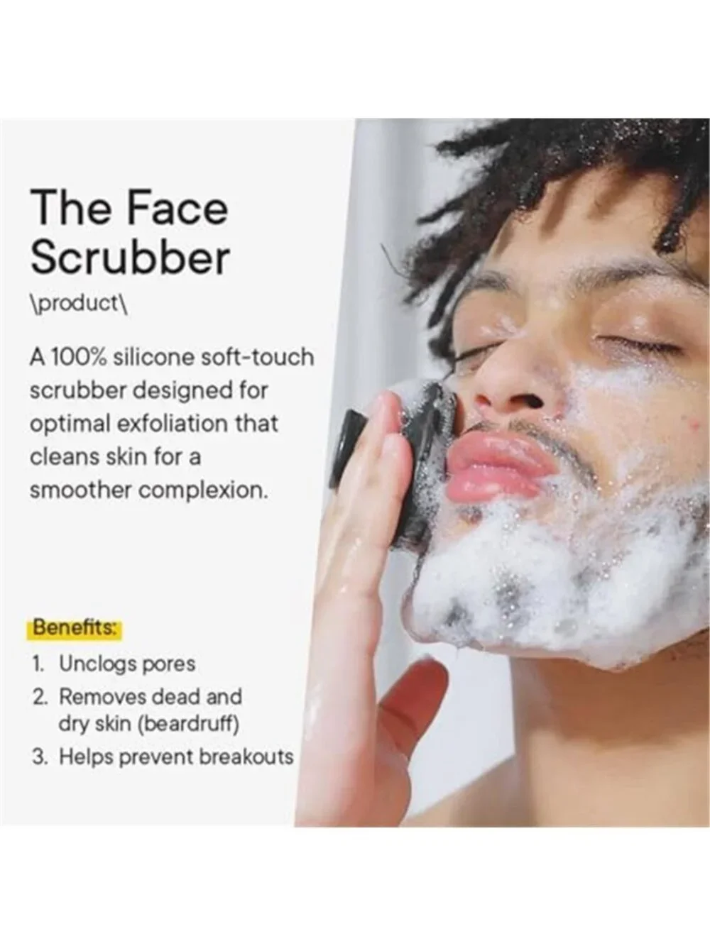 Face Scrubber, Silicone Face Scrubber for Men Facial Cleansing Brush Silicone